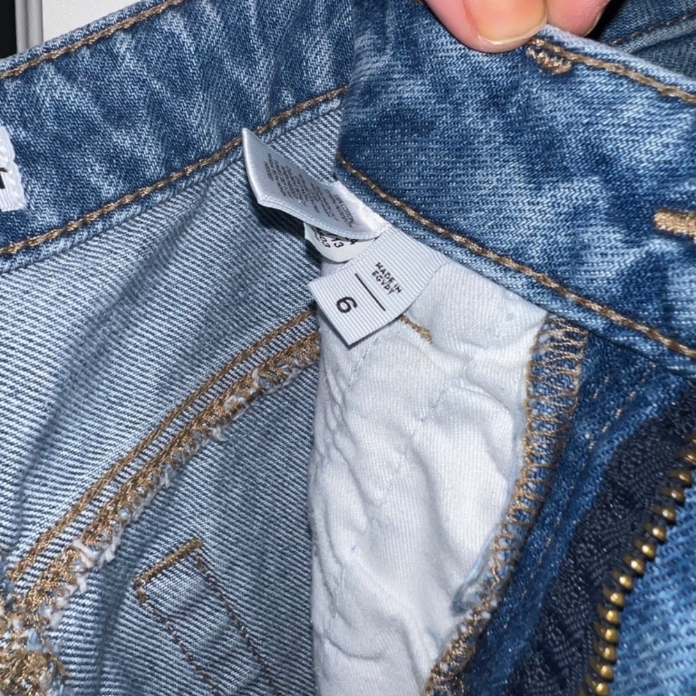 LOFT Blue Denim Midi Skirt with Front Slit - Picture 4 of 4